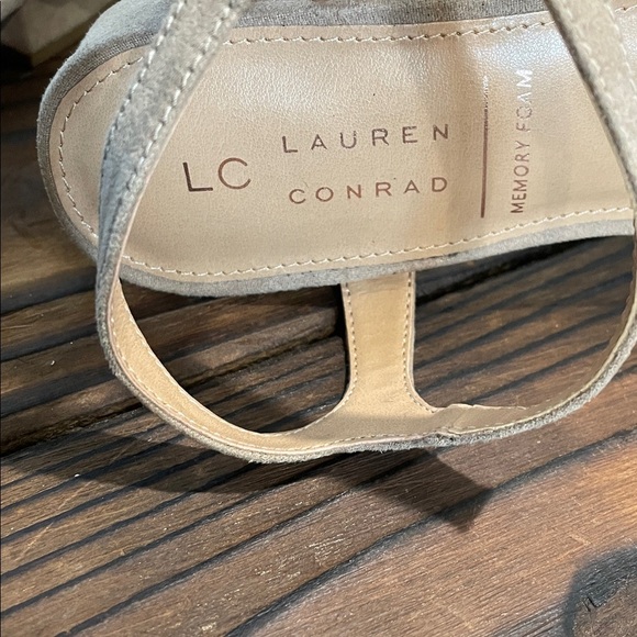 NWT LC Lauren Conrad Obsidian Tan Block Heeled Sandals - Picture 2 of 6
